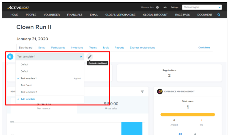 Create Event Dashboard Template Activeworks Endurance Answers